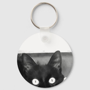 Cat Curiosity Key Ring