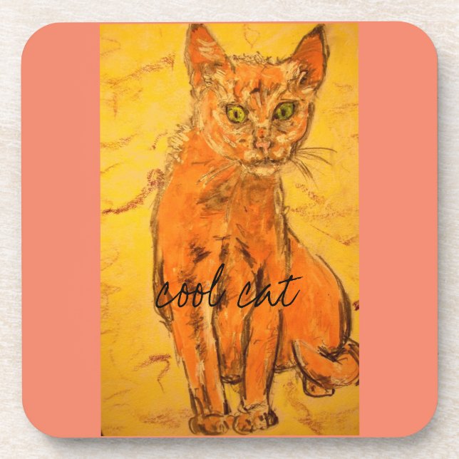 Cat Curious Coaster (Front)