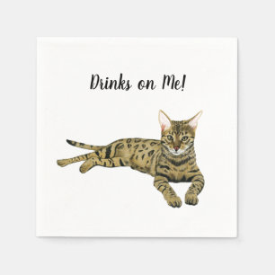 Cat Custom Cocktail Napkin