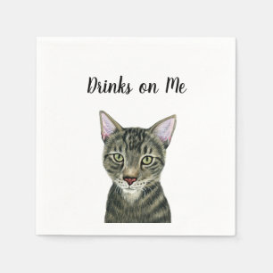 Cat Custom Cocktail Napkin