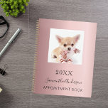 Cat custom photo pink planner<br><div class="desc">A pink gradient background.  Personalise and add your a a photo,  year,  name and a text. The name is written in black with a large modern hand lettered style script.</div>