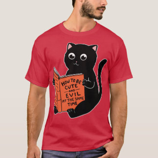 Cat cute and evil book T-Shirt