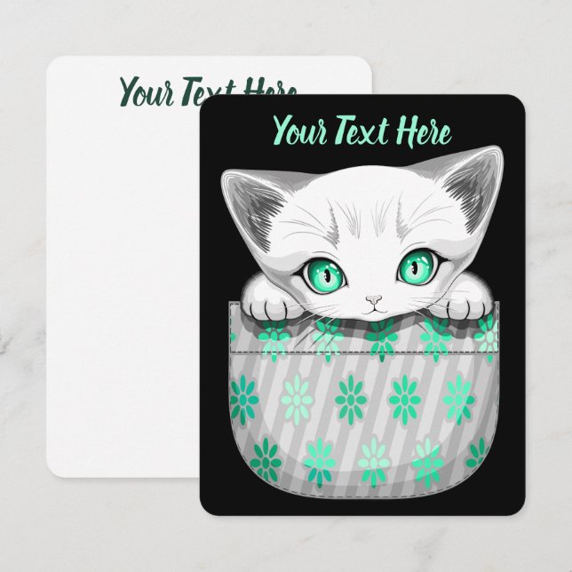 Cat Cute and Playful peaking from a Pocket (Front/Back)