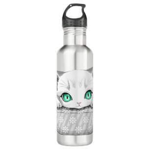 Cat Cute and Playful peaking from a Pocket 710 Ml Water Bottle