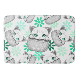 Cat Cute and Playful peaking from a Pocket Bath Mat