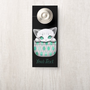 Cat Cute and Playful peaking from a Pocket Door Hanger