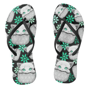 Cat Cute and Playful peaking from a Pocket Flip Flops