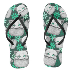 Cat Cute and Playful peaking from a Pocket Flip Flops