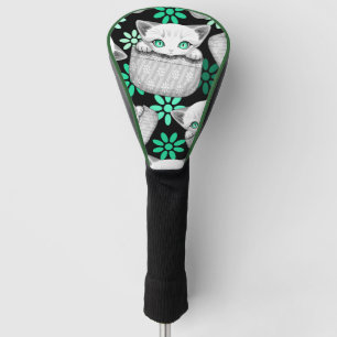Cat Cute and Playful peaking from a Pocket Golf Head Cover