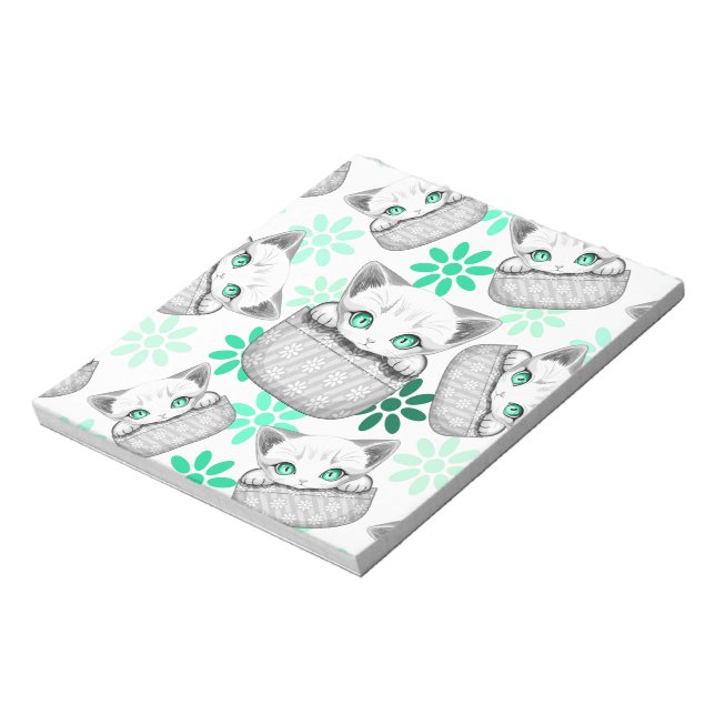 Cat Cute and Playful peaking from a Pocket Notepad (Rotated)