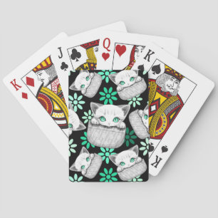 Cat Cute and Playful peaking from a Pocket Playing Cards