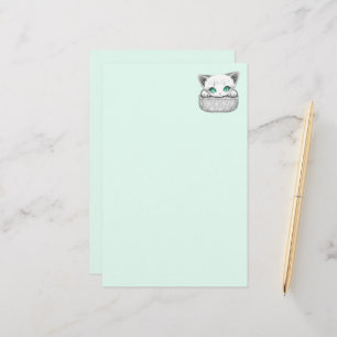 Cat Cute and Playful peaking from a Pocket Stationery