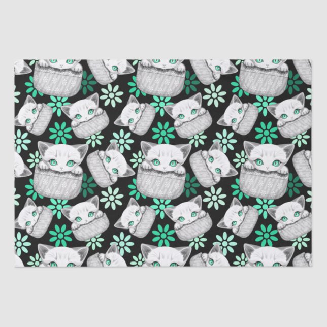 Cat Cute and Playful peaking from a Pocket Tissue Paper (Front)