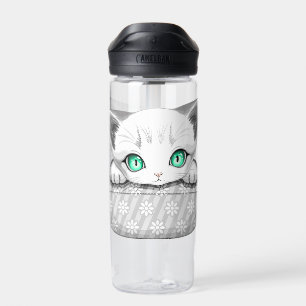 Cat Cute and Playful peaking from a Pocket Water Bottle