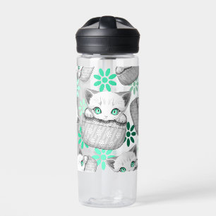 Cat Cute and Playful peaking from a Pocket Water Bottle