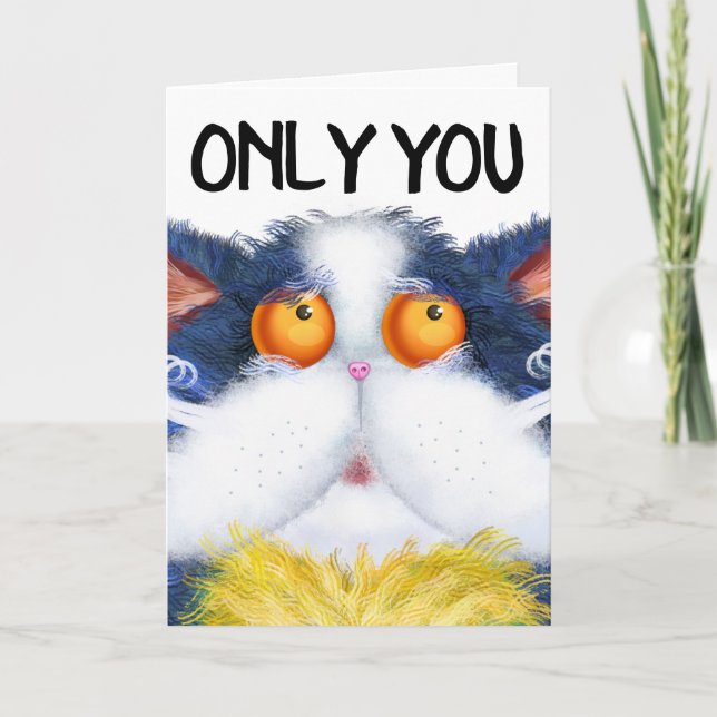CAT CUTE ART ROMANTIC GREETING CARDS (Front)