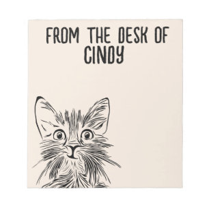 CAT CUTE ART WRITING PAD PERSONALIZED STATIONARY