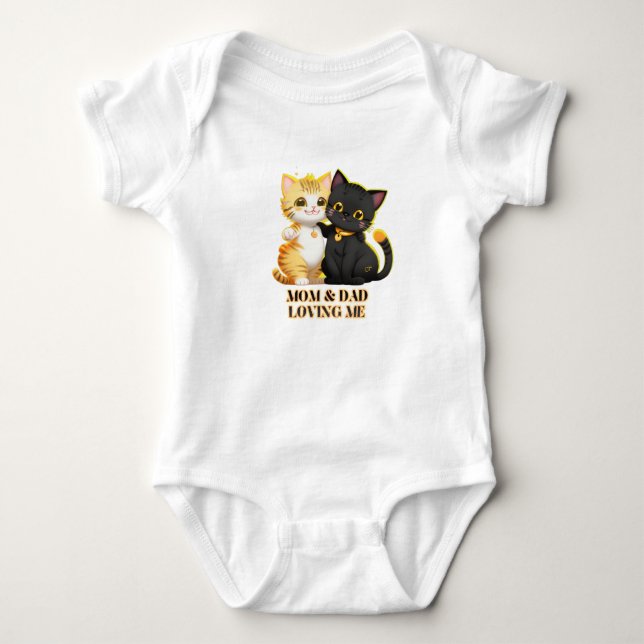 Cat cute baby bodysuit (Front)