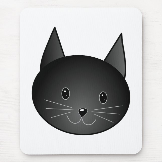 Cat. Cute black kitty. Mouse Mat (Front)