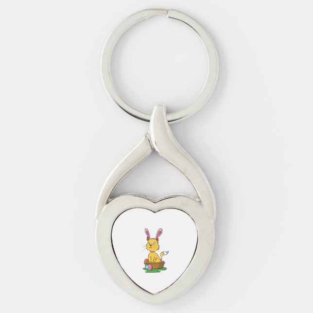 Cat cute easter key ring (Front)