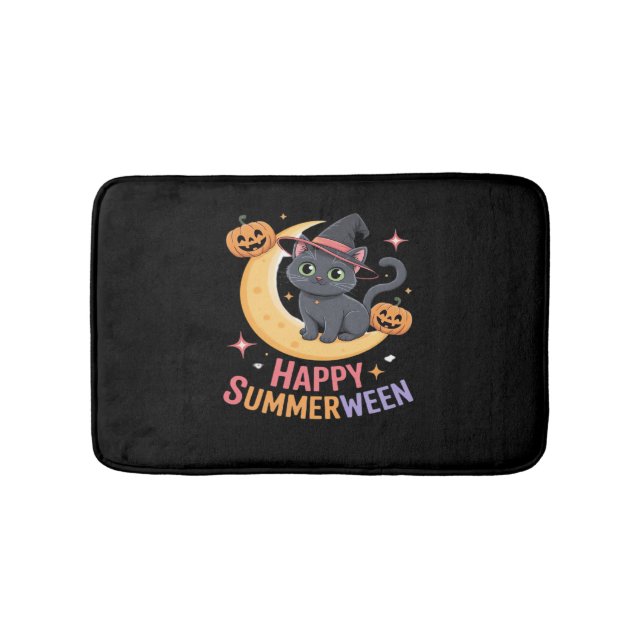 Cat Cute Halloween Aesthetic Essential T-Shirt Bath Mat (Front)