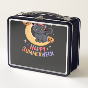 Cat Cute Halloween Aesthetic Essential T-Shirt Metal Lunch Box