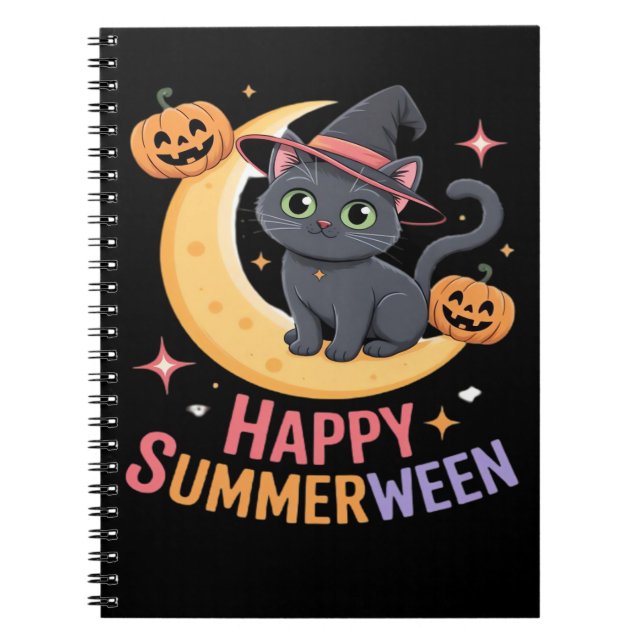 Cat Cute Halloween Aesthetic Essential T-Shirt Notebook (Front)