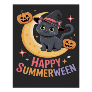 Cat Cute Halloween Aesthetic Essential T-Shirt Poster