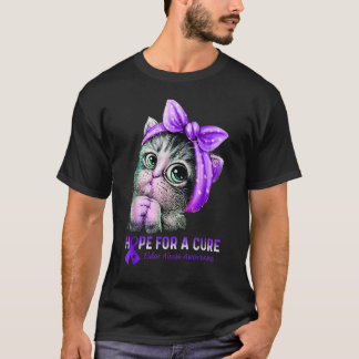 Cat Cute Hope For A Cure Elder Abuse Awareness 202 T-Shirt