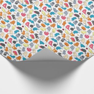 Cat, cute kittens cartoon illustration wrapping paper