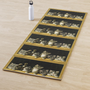 CAT CUTE KITTENS REVERSIBLE YOGA MATS