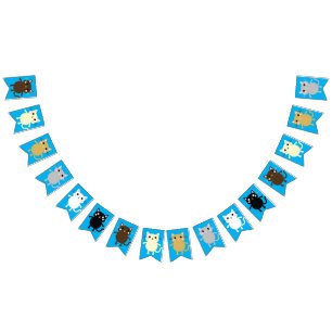 Cat Cute Kitty Colourful 1st Birthday Party Theme Bunting