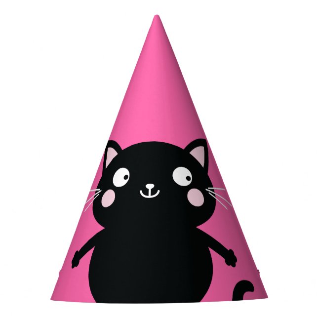 Cat Cute Kitty Colourful 1st Birthday Party Theme Hat (Front)