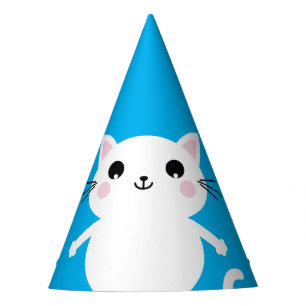 Cat Cute Kitty Colourful 1st Birthday Party Theme Party Hat