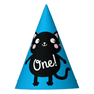 Cat Cute Kitty Colourful 1st Birthday Party Theme Party Hat