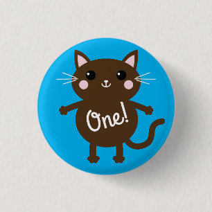 Cat Cute Kitty Kid's Birthday Party Theme 3 Cm Round Badge