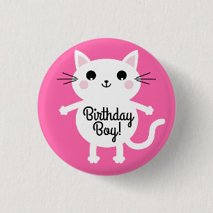 Cat Cute Kitty Kid's Birthday Party Theme 3 Cm Round Badge