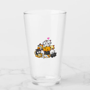Cat Cute Kitty Pile Cats Anime Kawaii Neko Gift Glass