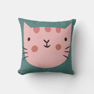 Cat Cute Pinky nursery Baby Room Throw Pillow