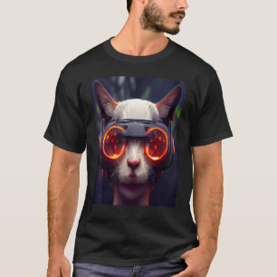 Cat Cyber Punk Weird Men Women Boys Girls 8 T-Shirt