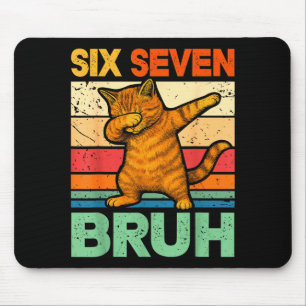 Cat Dabbing Bruh 67 Meme 6 7 Six Seven  Mouse Mat