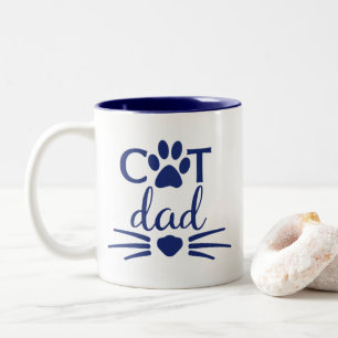 Cat Dad 2 Navy Two-Tone Coffee Mug