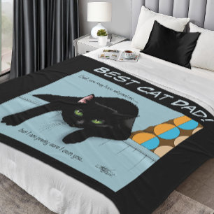 Cat Dad Adoption Father's Day Fleece Blanket