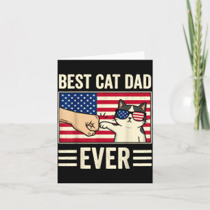 Cat Dad American Flag Patriot Funny Fathers Day Card