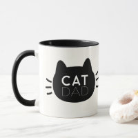 Cat Dad Black Cat Face Photo Mug