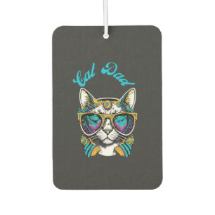 Cat Dad Black Cat Vintage Eighties Style Cat Retro Car Air Freshener