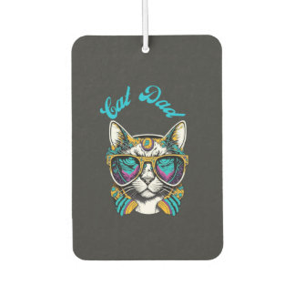 Cat Dad Black Cat Vintage Eighties Style Cat Retro Car Air Freshener