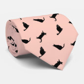 Cat Dad Blush Pink Tie (Rolled)