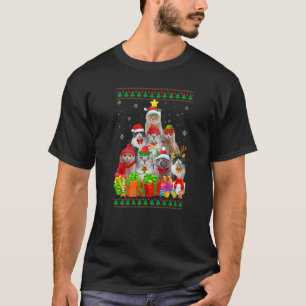 Cat Dad Cat Mom Scottish Fold Cat Christmas Tree U T-Shirt