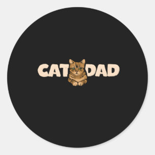 Cat Dad Cat Person Humour Classic Round Sticker
